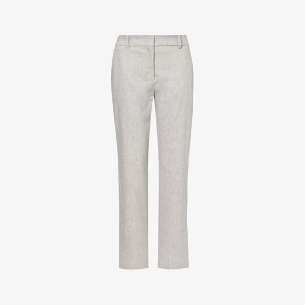 

Зауженные брюки средней посадки из смеси шерсти и кашемира Eleventy, цвет grigio