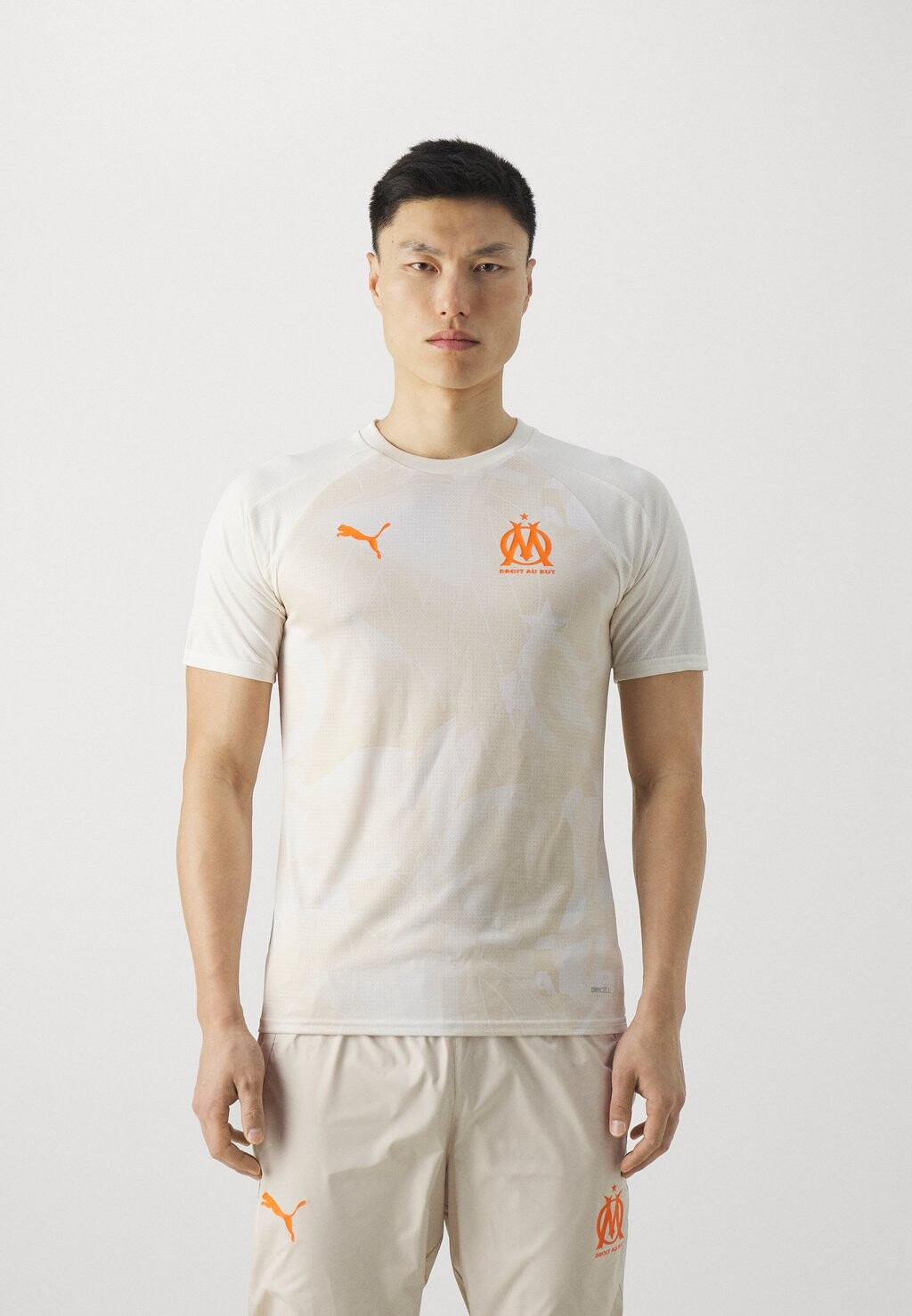 

Team Olympique De Marseille Prematch Puma, цвет pristine/rickie orange