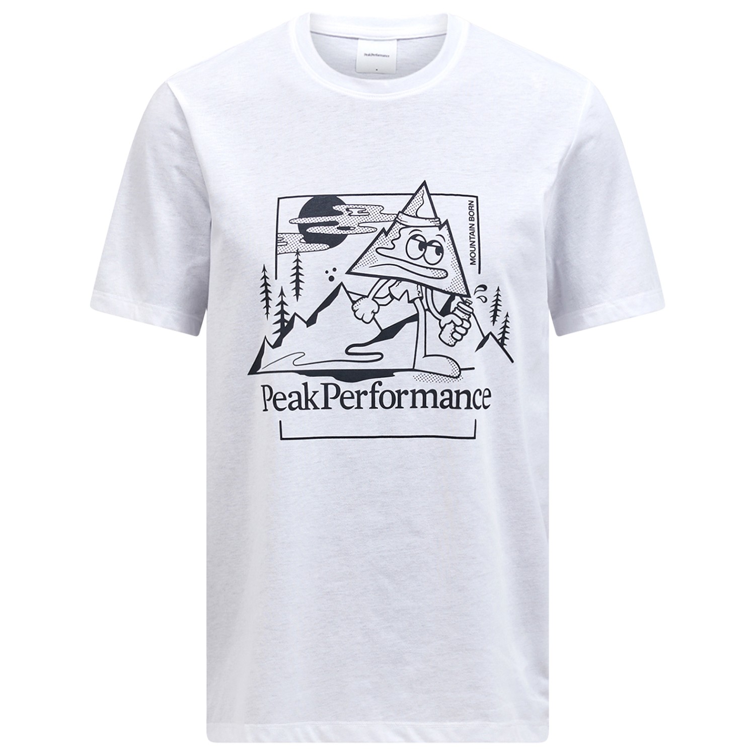 футболка с принтом original tee peak performance цвет med grey melange black Функциональная рубашка Peak Performance Explore Graphic Tee, белый