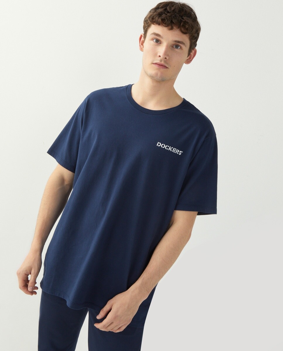 

Мужская синяя футболка с короткими рукавами больших размеров Dockers, синий
