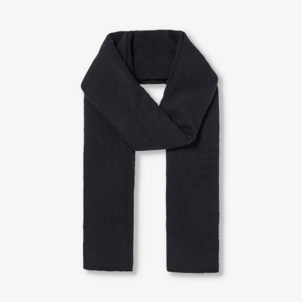 

Шарф из сатинированного кашемира с ребристой отделкой Loop Cashmere, черный