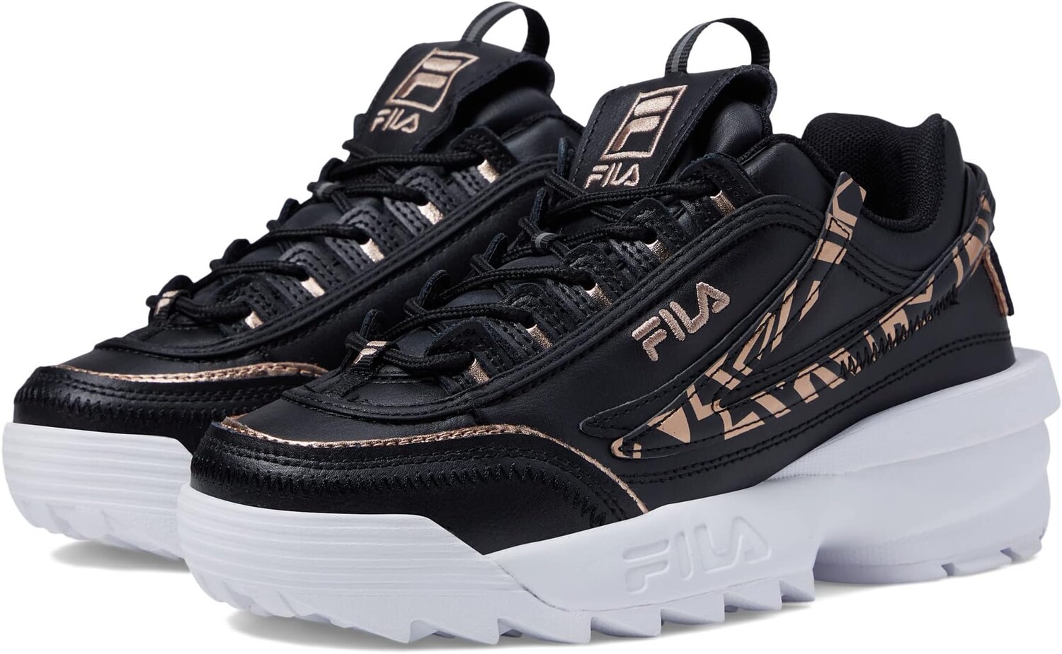

Кроссовки Disruptor II EXP Fila, цвет Black/Rose Gold/White