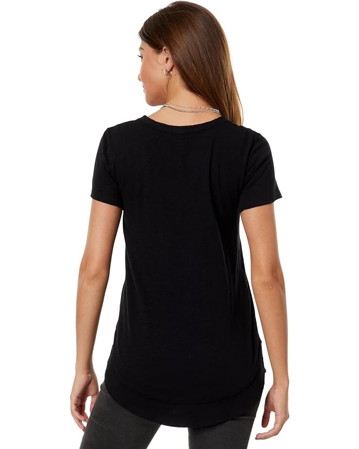 

Футболка bobi Los Angeles Ribbed Curved Hem Tee, черный