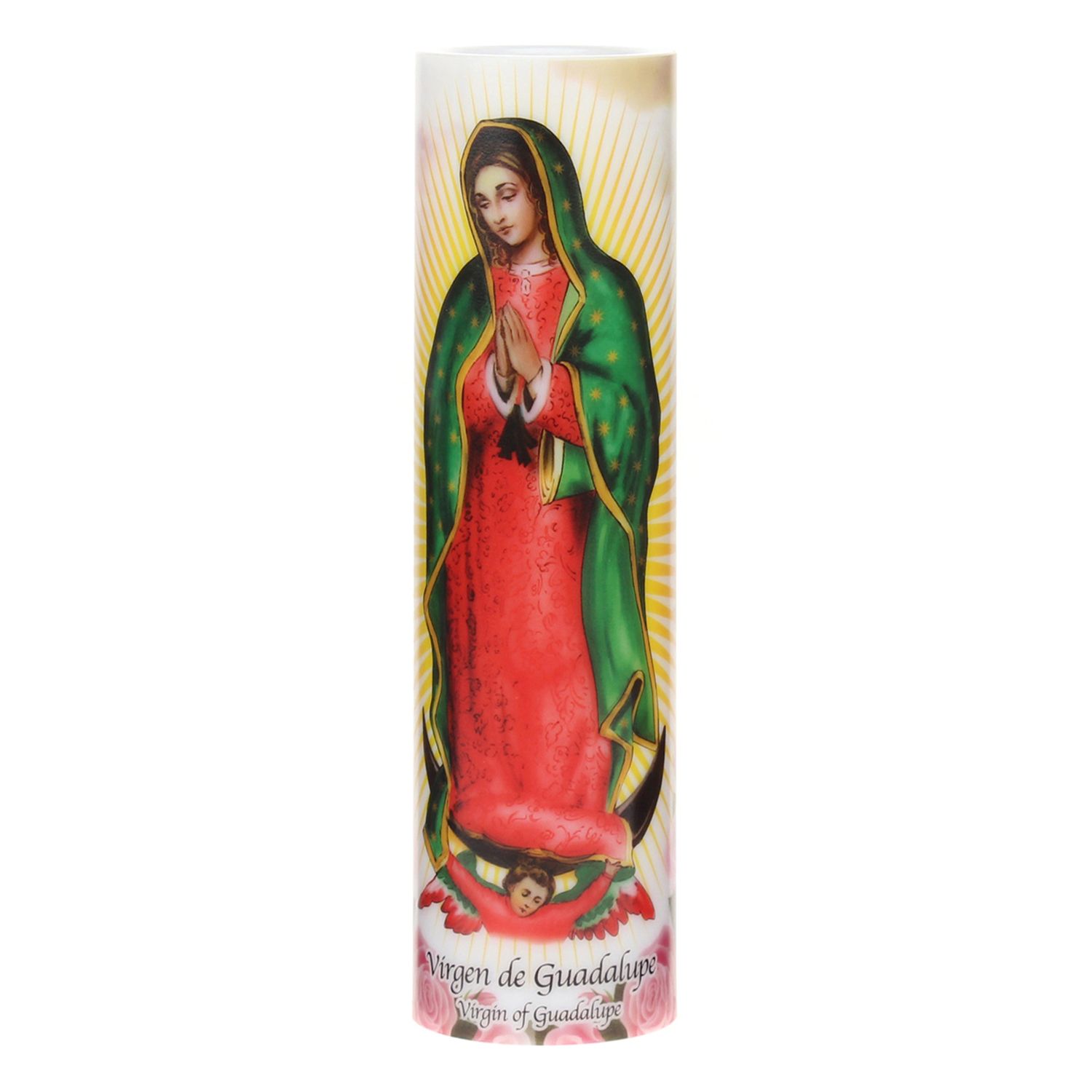 decadent delights gift collection Беспламенная светодиодная молитвенная свеча The Saints Collection 8,2 x 2,2 дюйма Девы Гваделупской