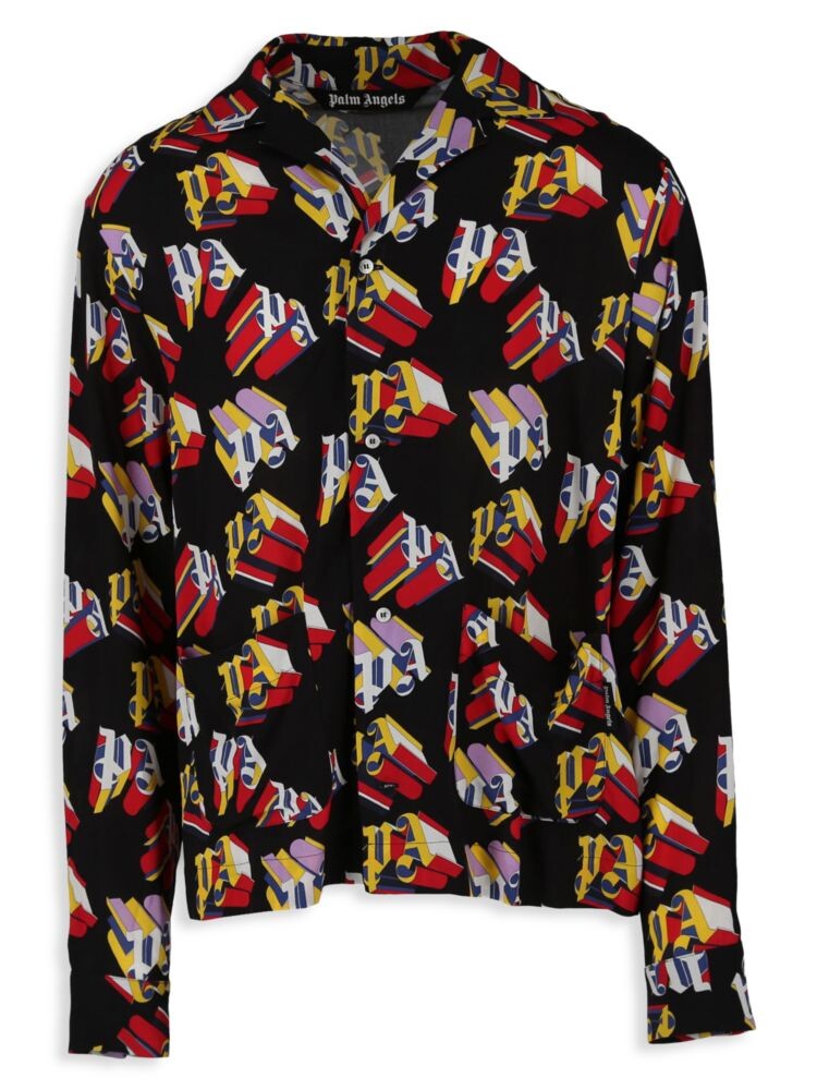 

Пижамная рубашка с логотипом Palm Angels, цвет Black Red