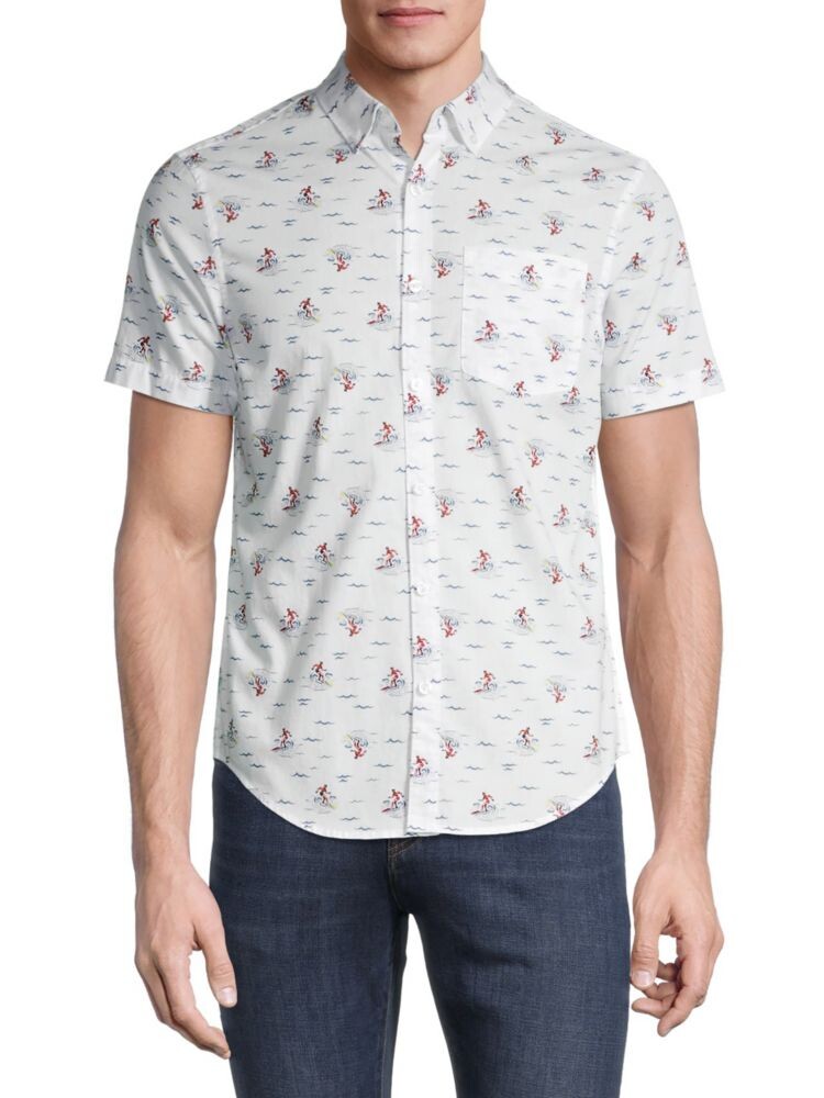 

Хлопковая рубашка с принтом Surf Original Penguin, цвет Bright White