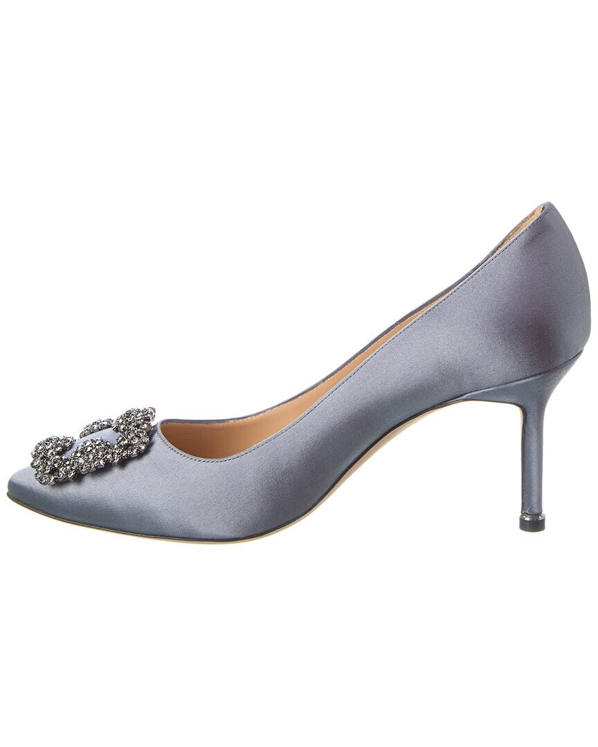 

Атласные туфли Manolo Blahnik Hangisi 90, синий