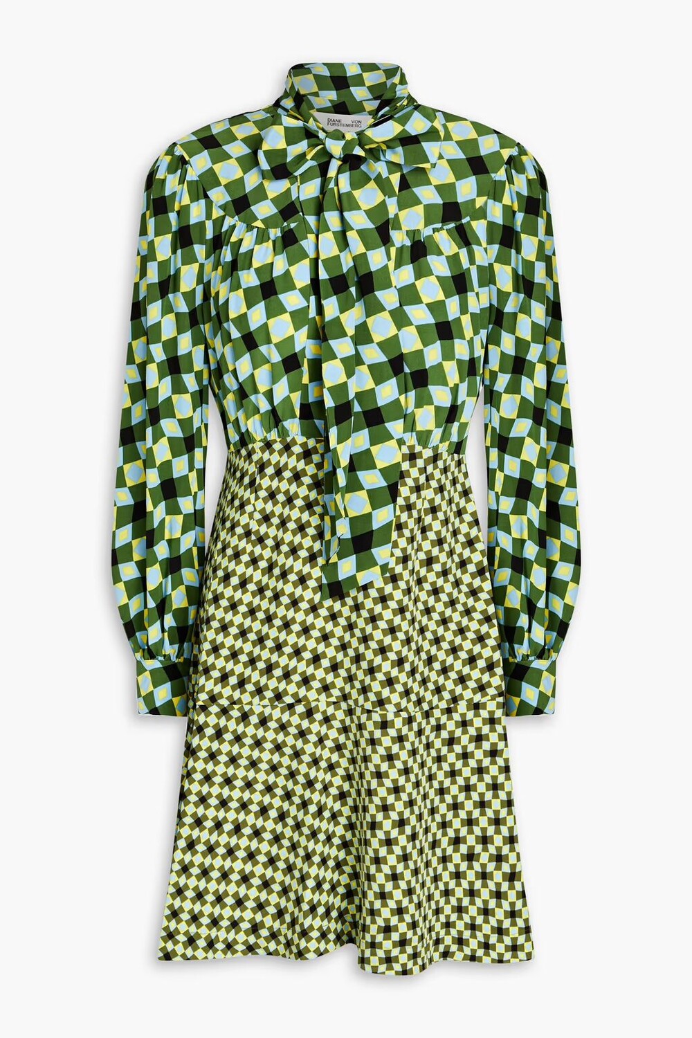 

Платье мини Alcina из крепа и джерси с принтом Diane Von Furstenberg, зеленый