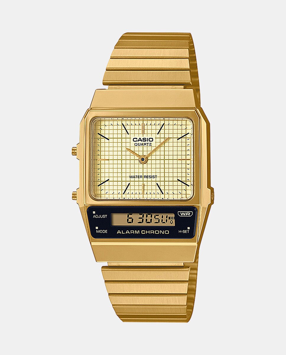 Casio Vintage New Combi AQ-800EG-9AEF Мужские часы из золотой стали Casio, золотой цена и фото