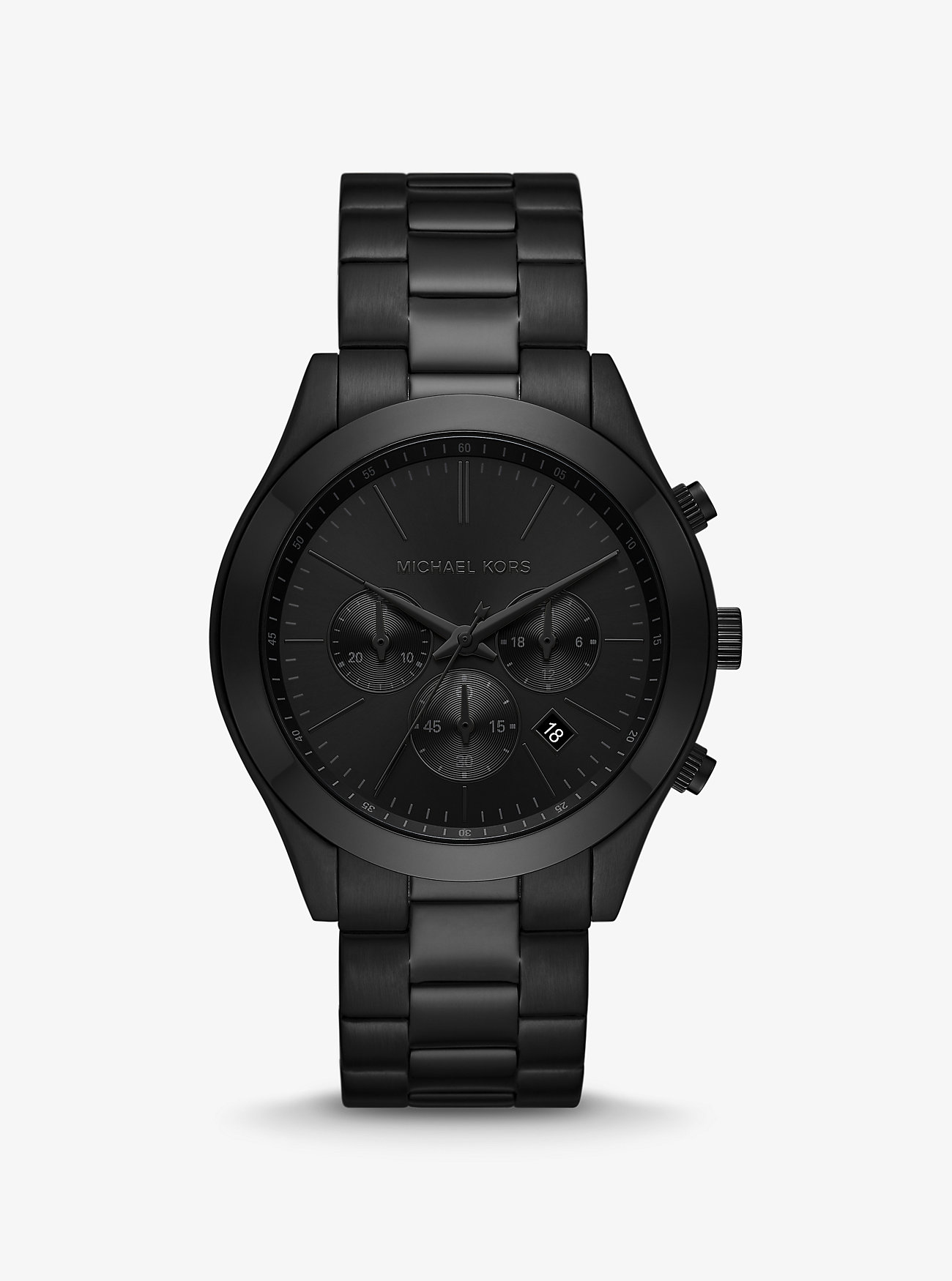 цена Оверсайз-тонкие черные часы Runway Michael Kors, черный