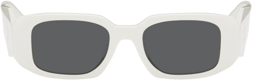 

Белые прямоугольные солнцезащитные очки Prada Eyewear