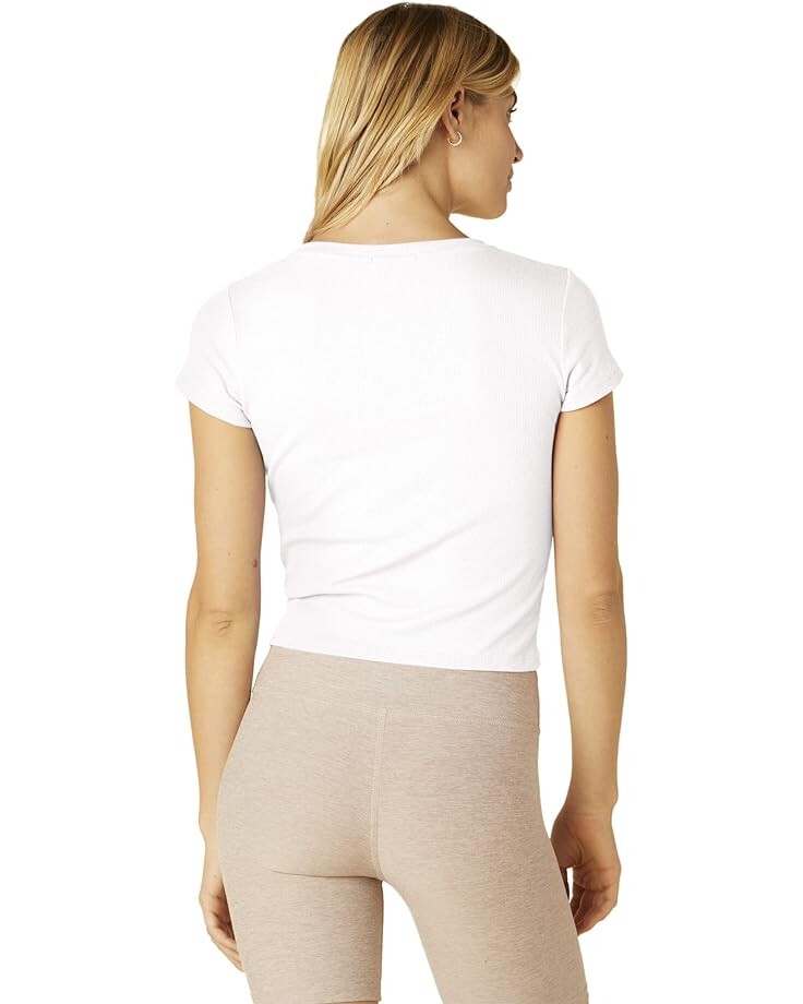

Футболка Beyond Yoga Rib Jersey Take The Plunge Tee, белый