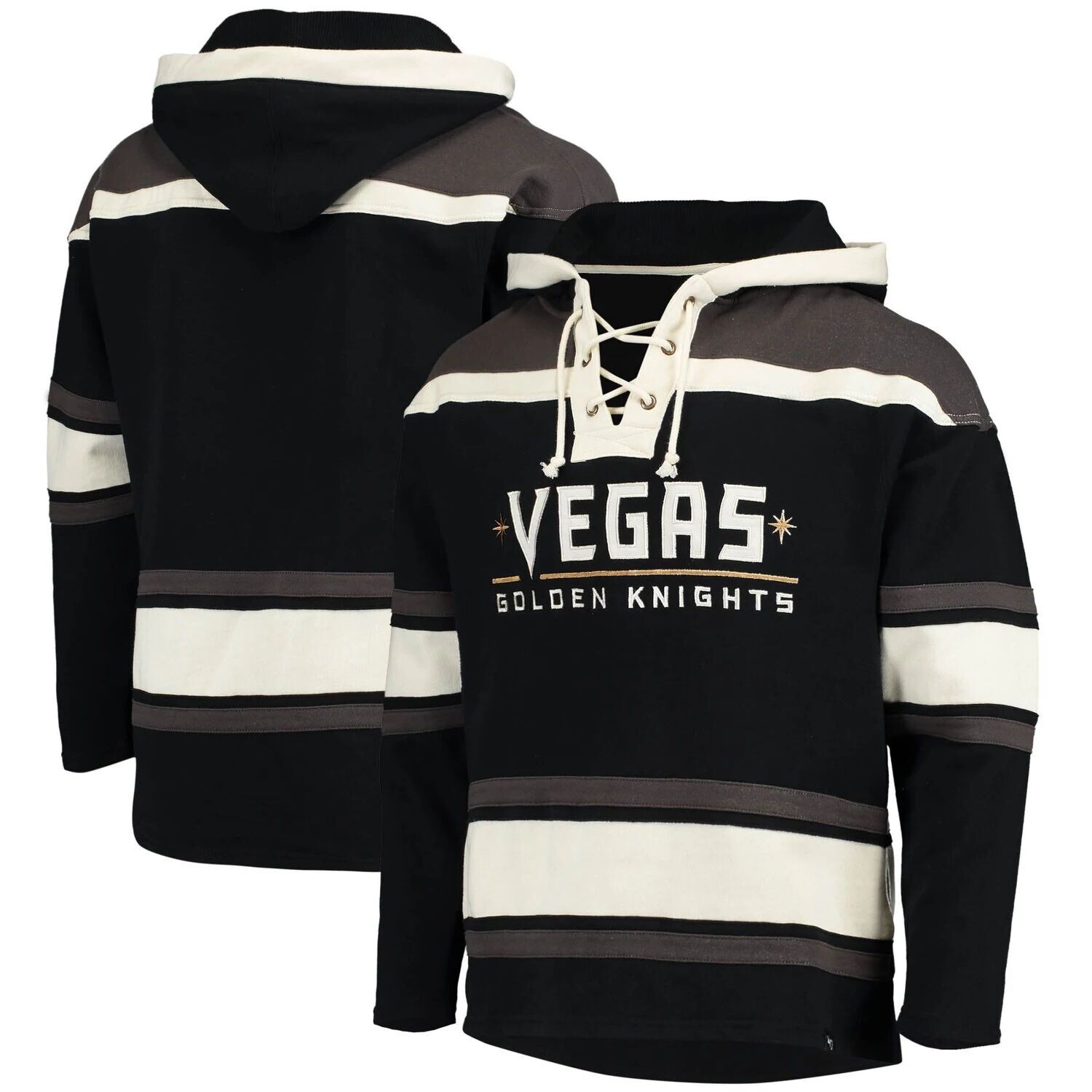 

Мужской черный пуловер с капюшоном Vegas Golden Knights Superior Lacer Team '47