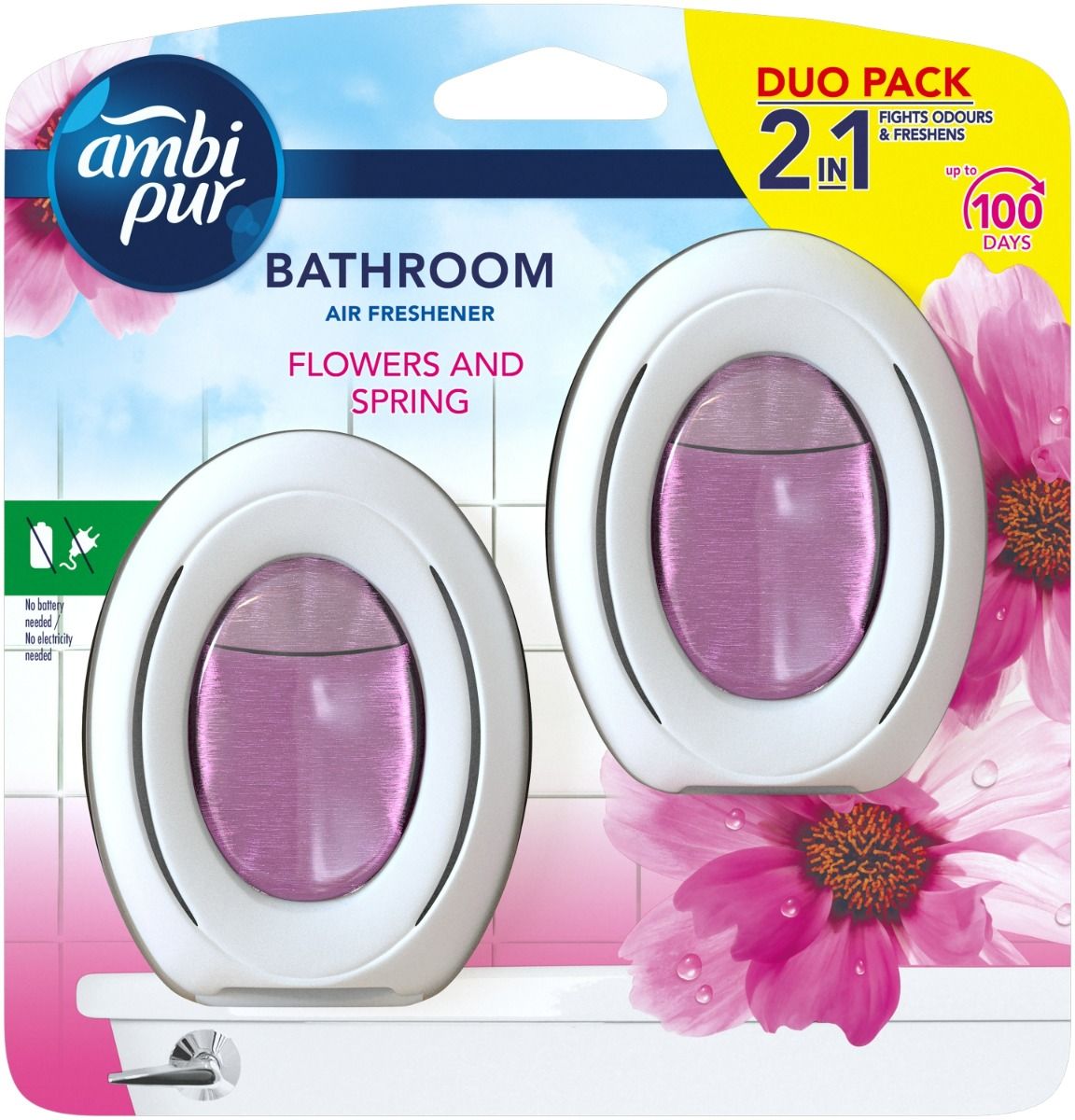 цена Освежитель воздуха Ambi Pur Merlion Flowers & Spring, 2 шт
