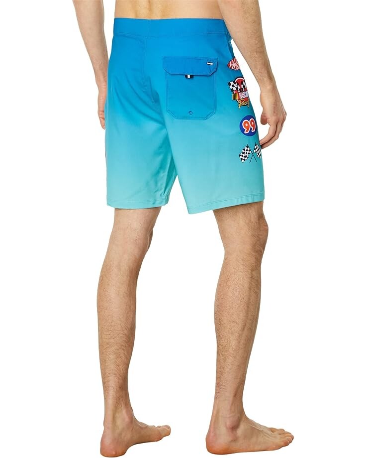 Шорты для плавания Hurley Phantom-Eco Nascar Flames 18 Boardshorts, цвет Arctic Neon цена и фото