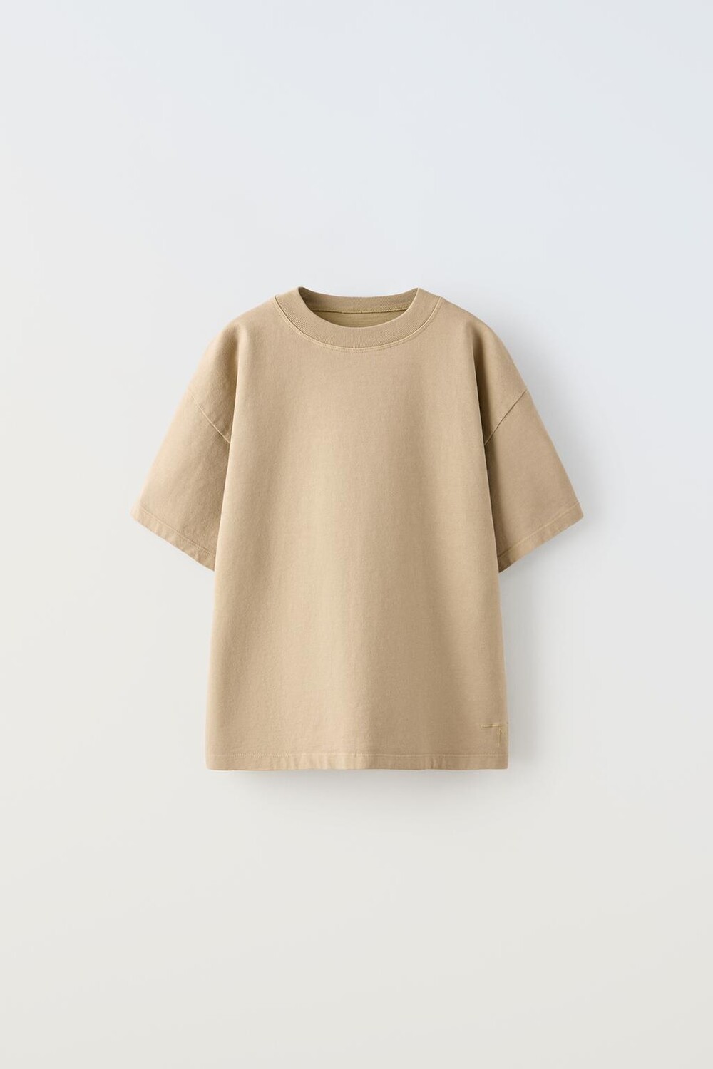 

Тяжелая футболка true neutrals ZARA, темный кэмел