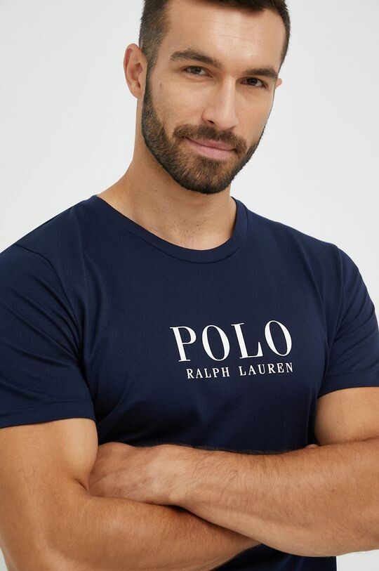 

Хлопковая пижамная футболка Polo Ralph Lauren, темно-синий