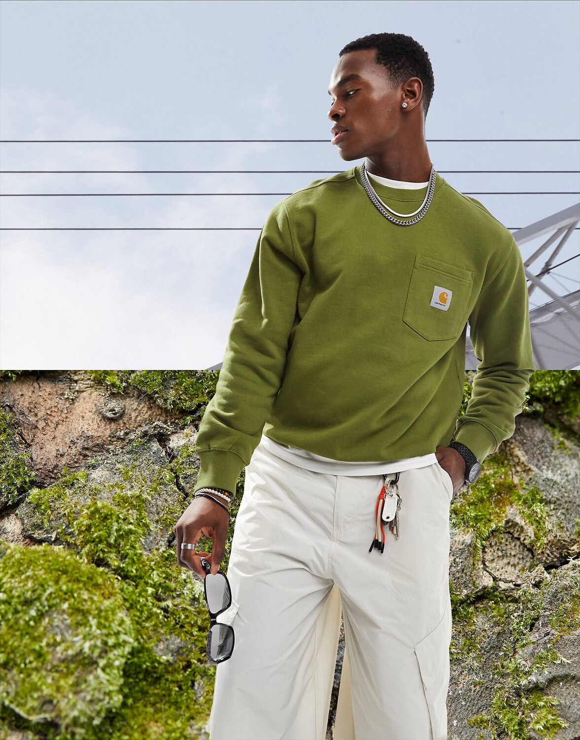 

Зеленый свитшот Carhartt WIP pocket