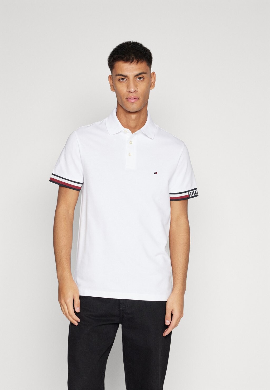 

Поло Monotype Flag Cuff Slim Fit Tommy Hilfiger, белый