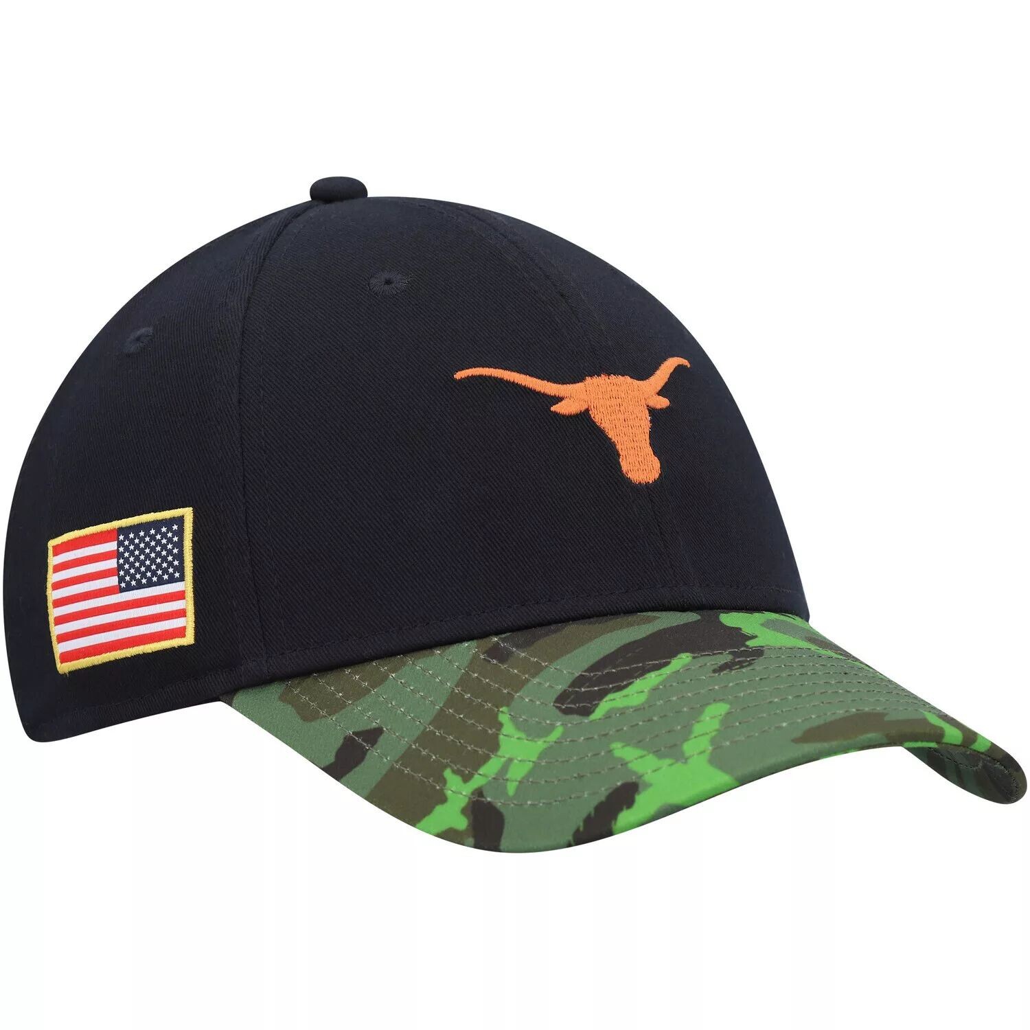 

Мужская регулируемая кепка Nike Black/Camo Texas Longhorns Veterans Day 2Tone Legacy91