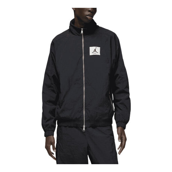 

Куртка Men's Air Jordan Essentials Chest Brand Logo Patch Stand Collar Jacket Black, черный