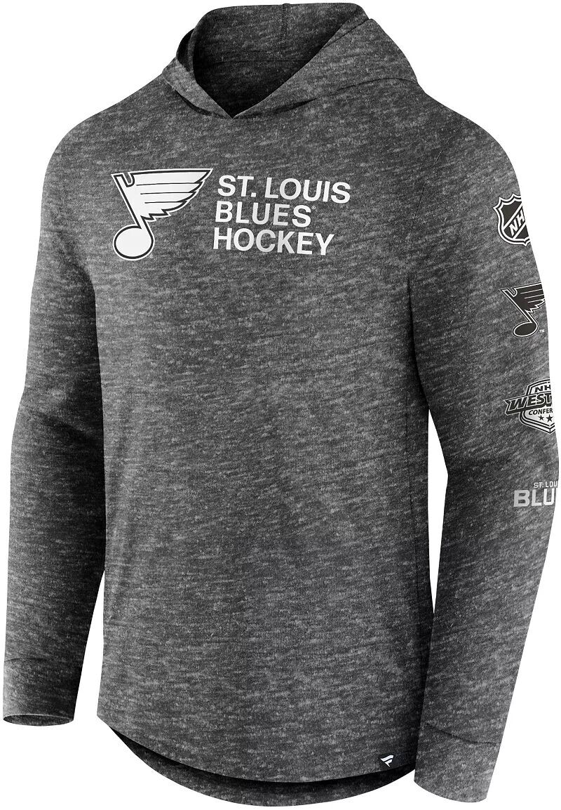 

Черная рубашка с капюшоном с длинными рукавами NHL St. Louis Blues Iced Out Slub