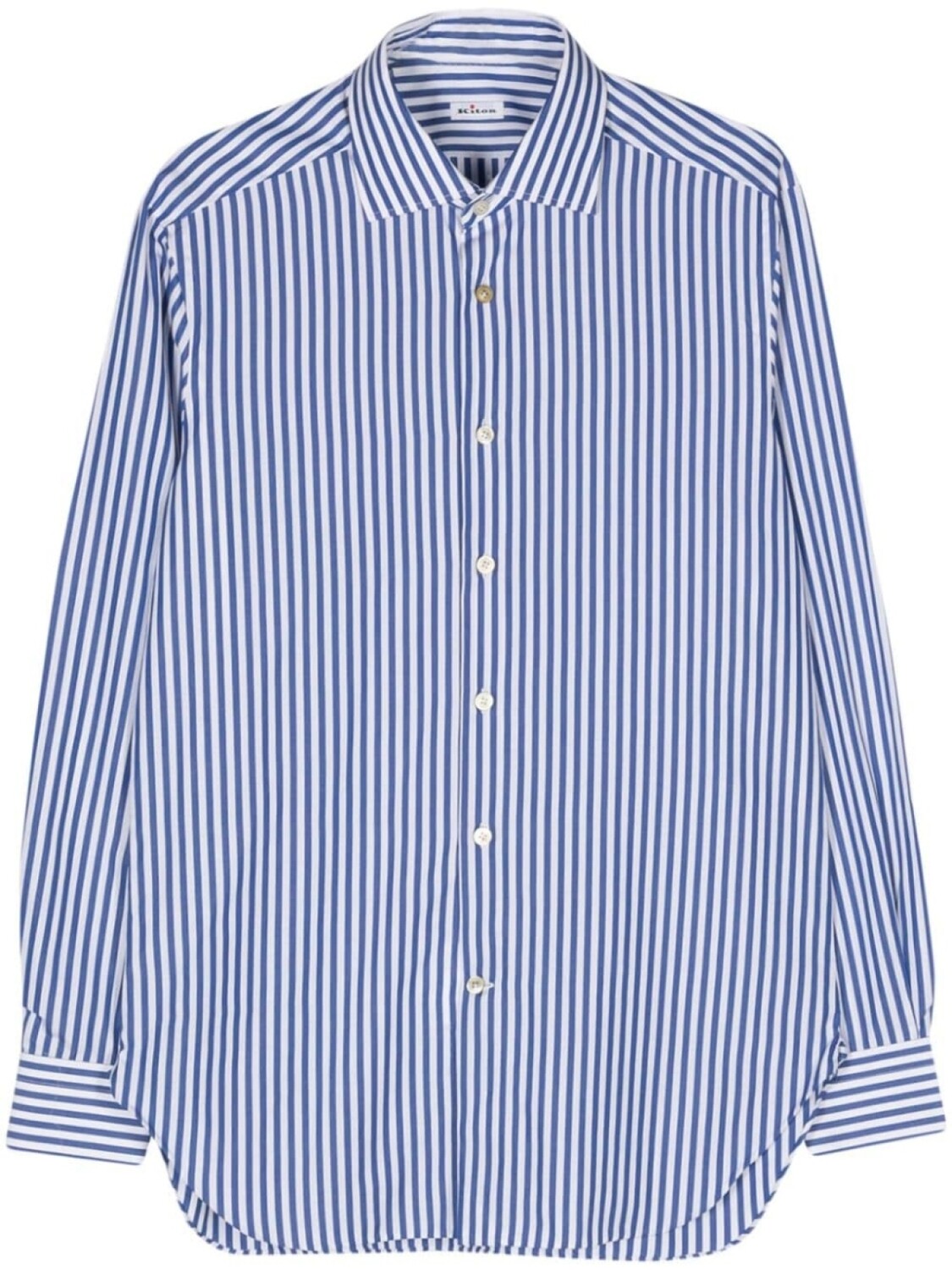 

Kiton поплиновая рубашка в полоску, синий