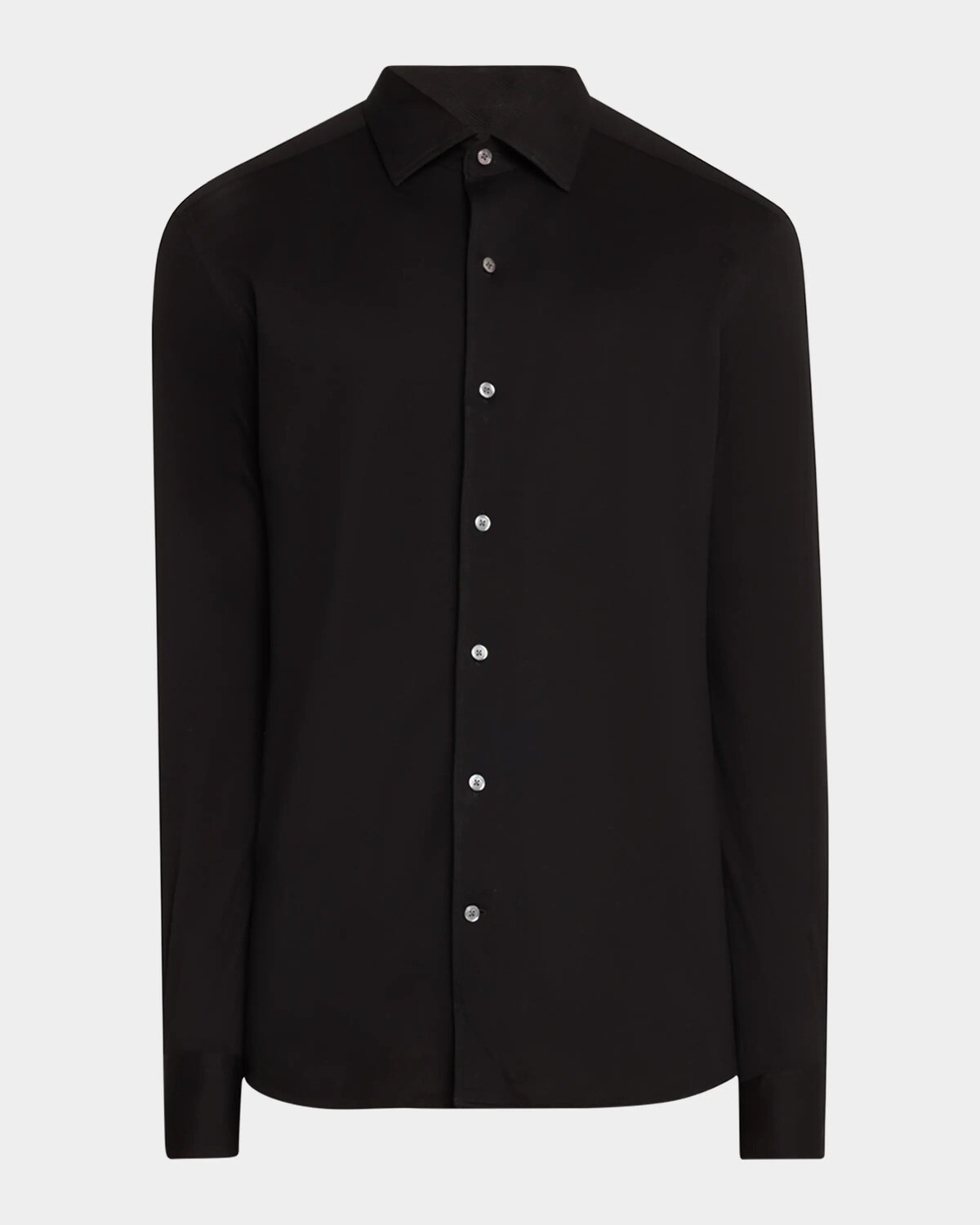 

Мужская спортивная рубашка из хлопкового джерси Zegna, цвет Blk Sld