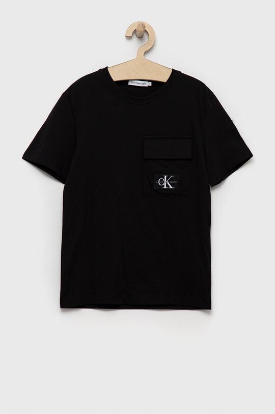 

Детская хлопковая футболка Calvin Klein Jeans, черный