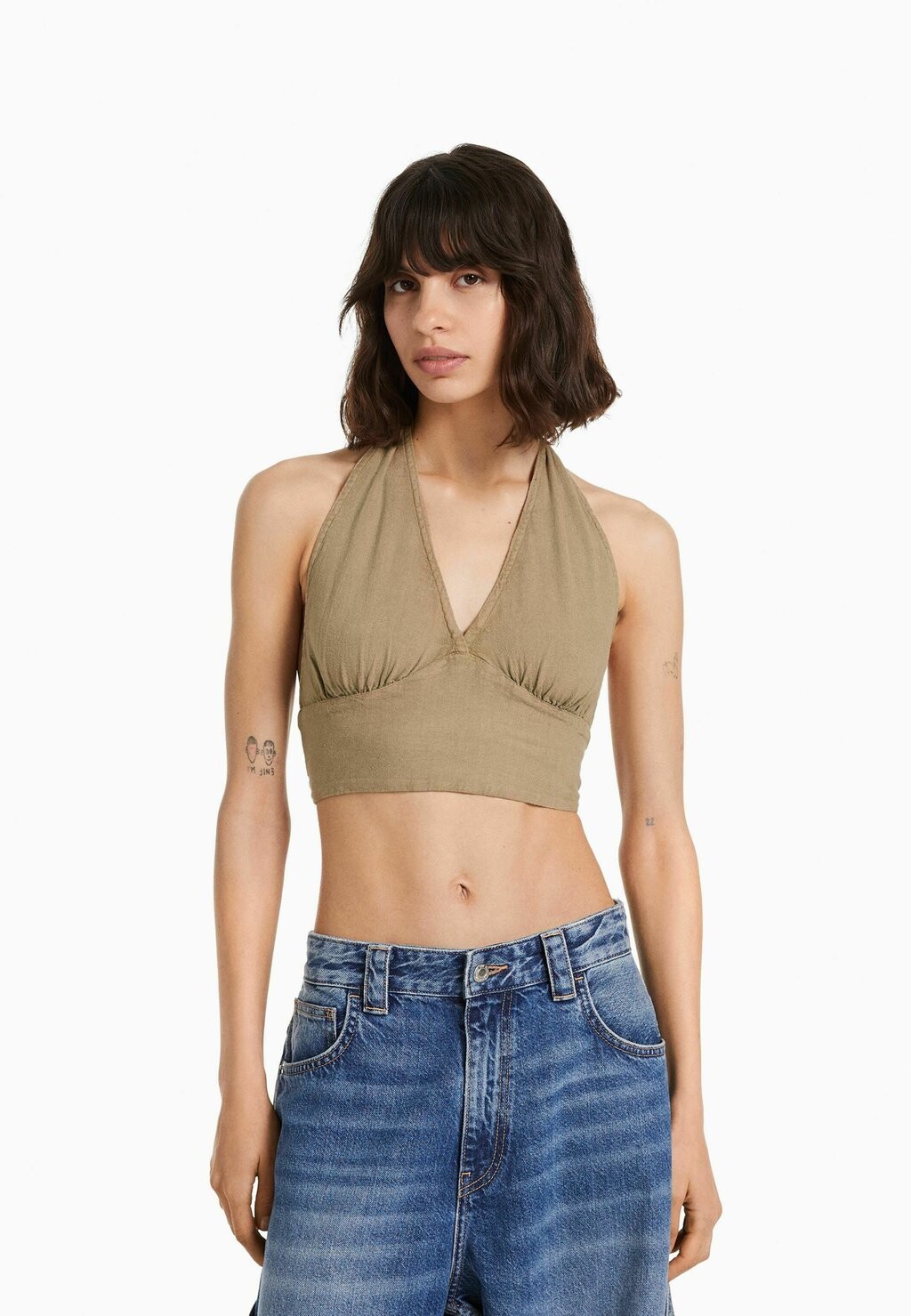 

Топ Bershka, бежевый