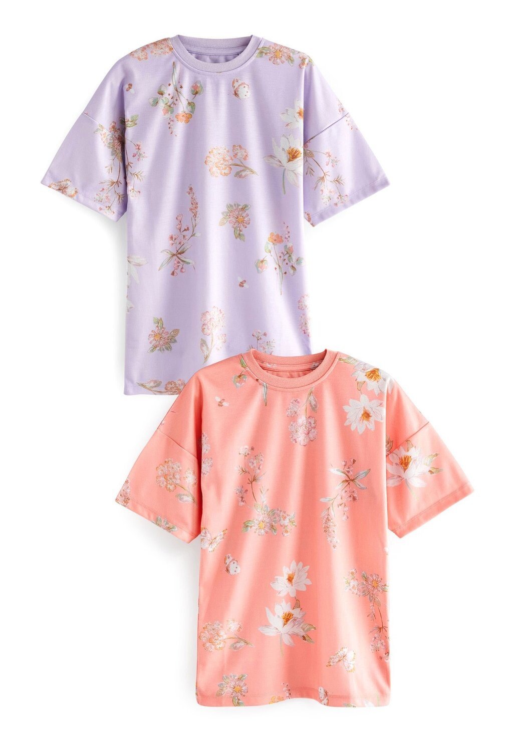 

Ночная рубашка 2 Pack Next, цвет coral pink purple floral