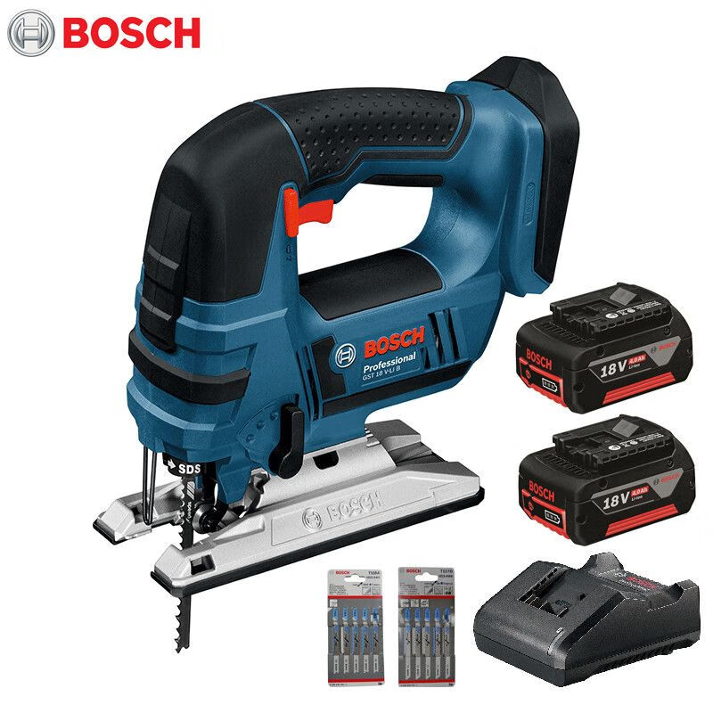 Лобзик электрический Bosch GST18V-Li + два аккумулятора, сверла