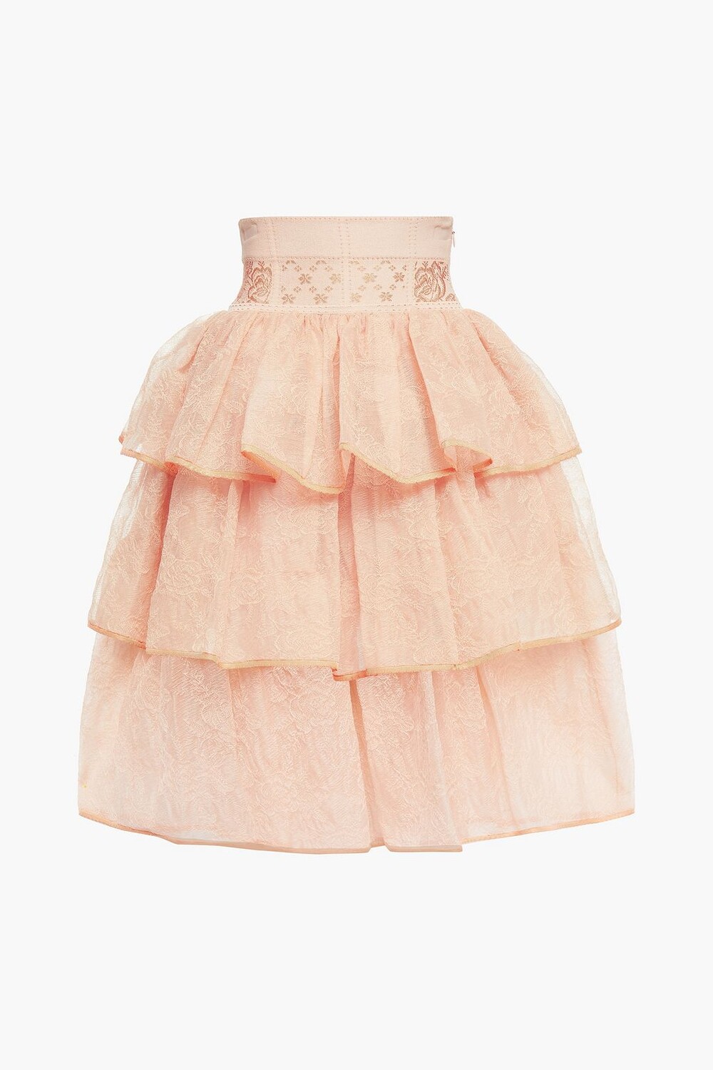 

Юбка из многоярусного тюля с жаккардовой отделкой и тиснением ALEXANDER MCQUEEN, румян