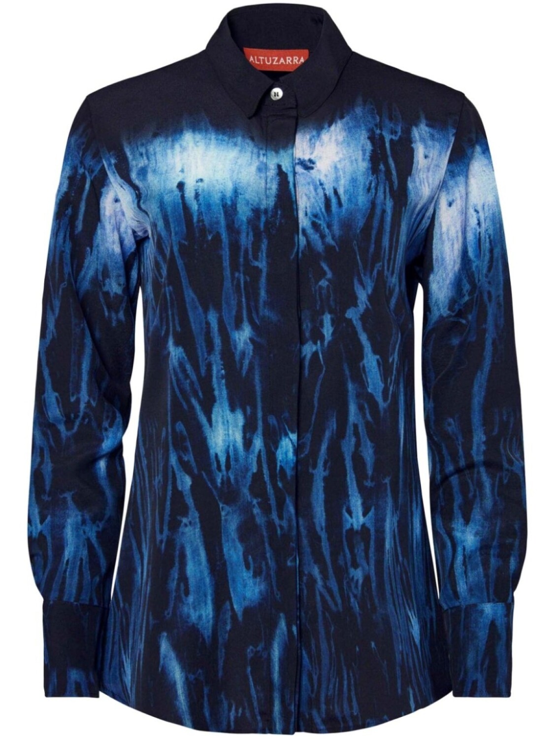 

Altuzarra шелковая рубашка Chika с принтом Shibori, синий