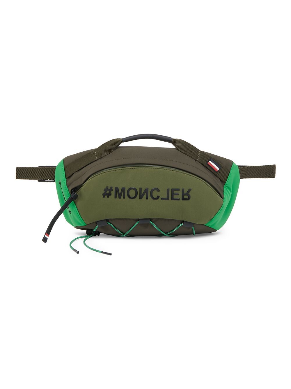 

Поясная сумка с кожаной отделкой и логотипом Moncler Grenoble, зеленый