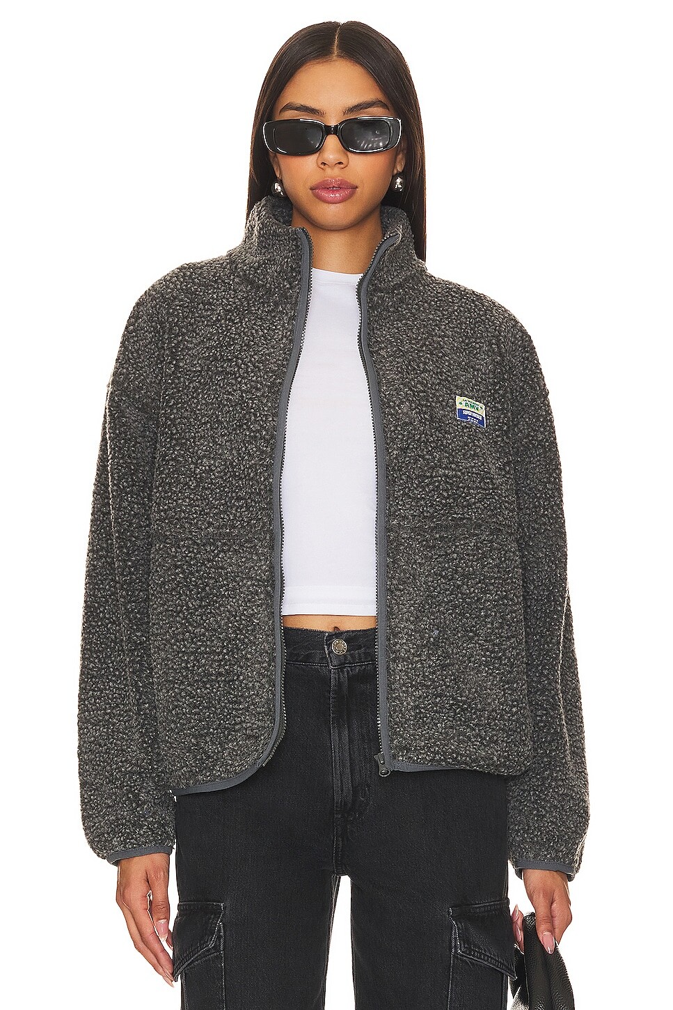

Куртка American Vintage Hoktown Sherpa, цвет Anthracite Chine