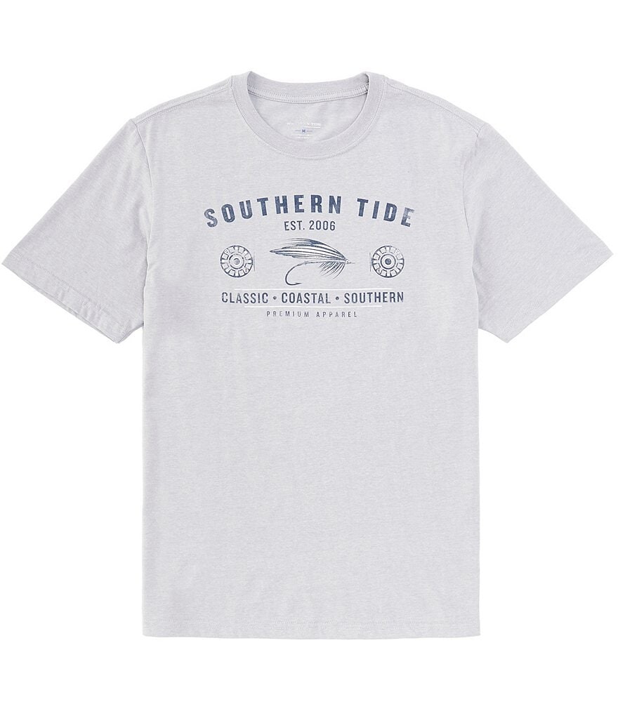 

Футболка с короткими рукавами Southern Tide Heather Reel Fly Premium Apparel, серый