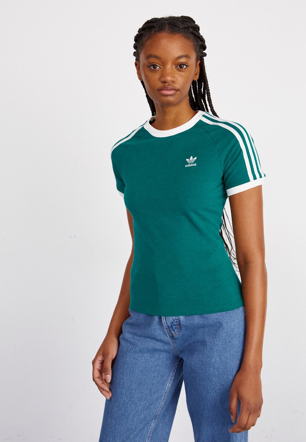 

Футболка с принтом adidas Originals 3 STRIPE RAGLAN TEE SLIM, зеленый