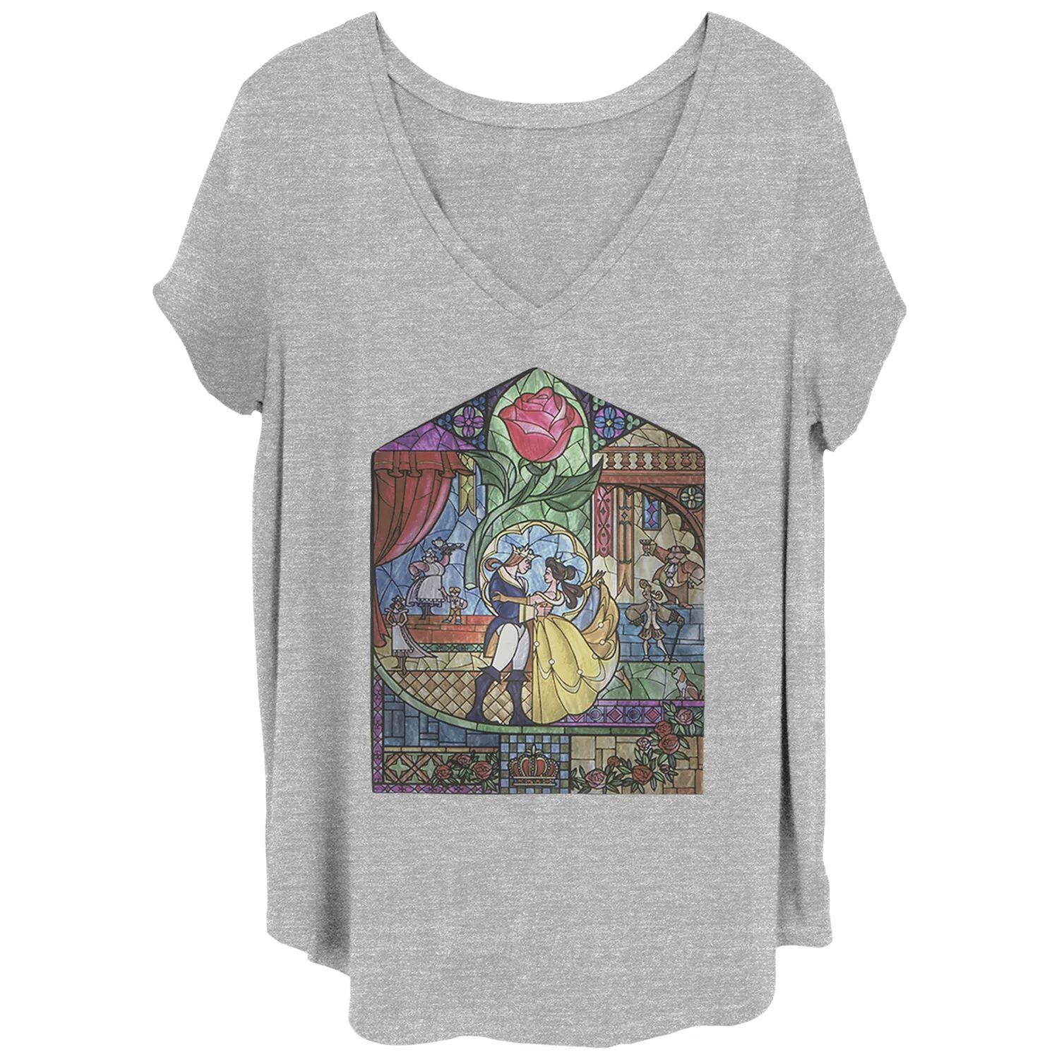 

Футболка Juniors' Plus Disney Beauty & The Beast с витражами Licensed Character