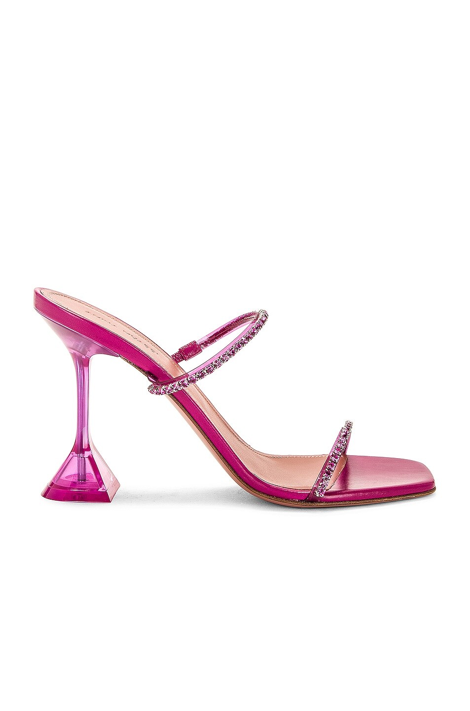 

Туфли Amina Muaddi Gilda Glass Slipper, цвет Magenta & Fuchsia