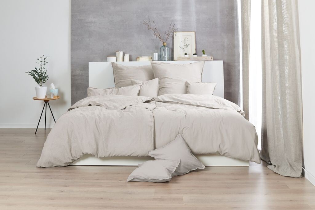 

Постельное белье Hahn Renforce 200x200 однотонное лен 123061-719 Hahn Haustextilien