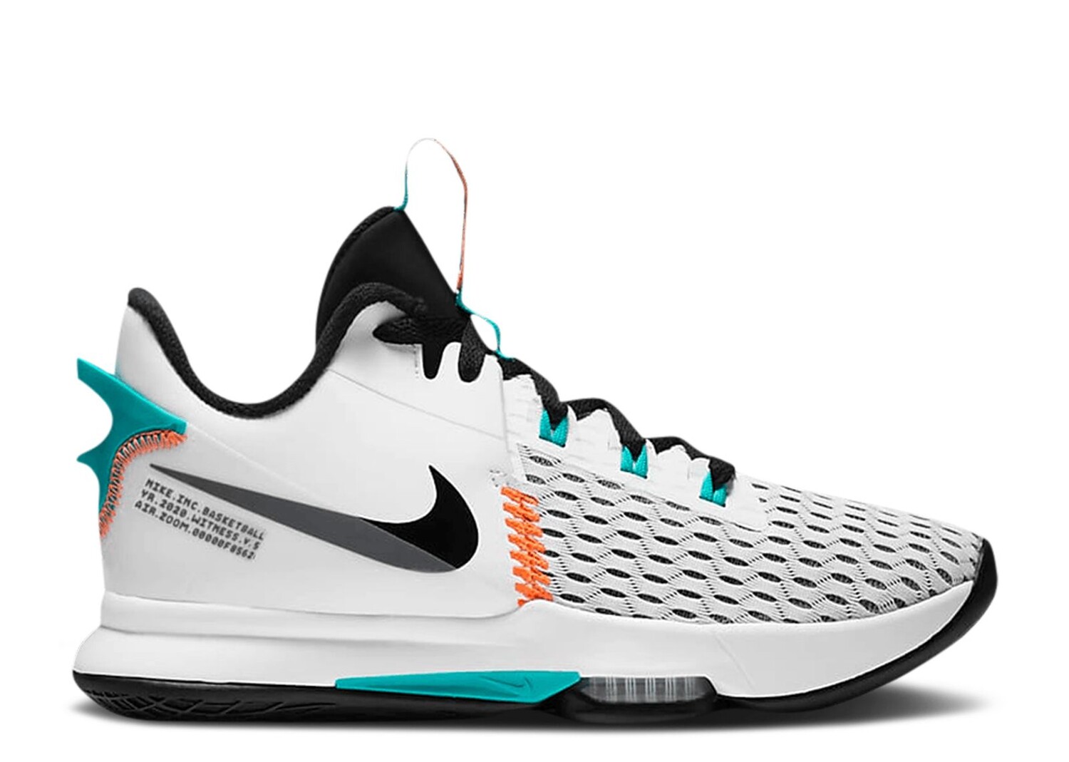 

Кроссовки Nike Lebron Witness 5 'White Clear Jade', белый, Белый;серый