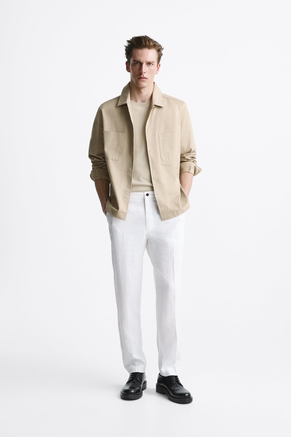 

Брюки из 100% льна ZARA, белый