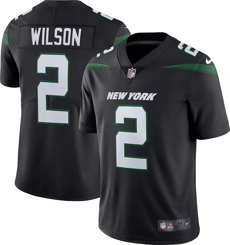 Мужская альтернативная черная майка Nike New York Jets Zach Wilson #2 Vapor Limited