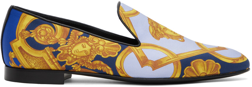 

Синие и золотые тапочки Barocco 660 Versace
