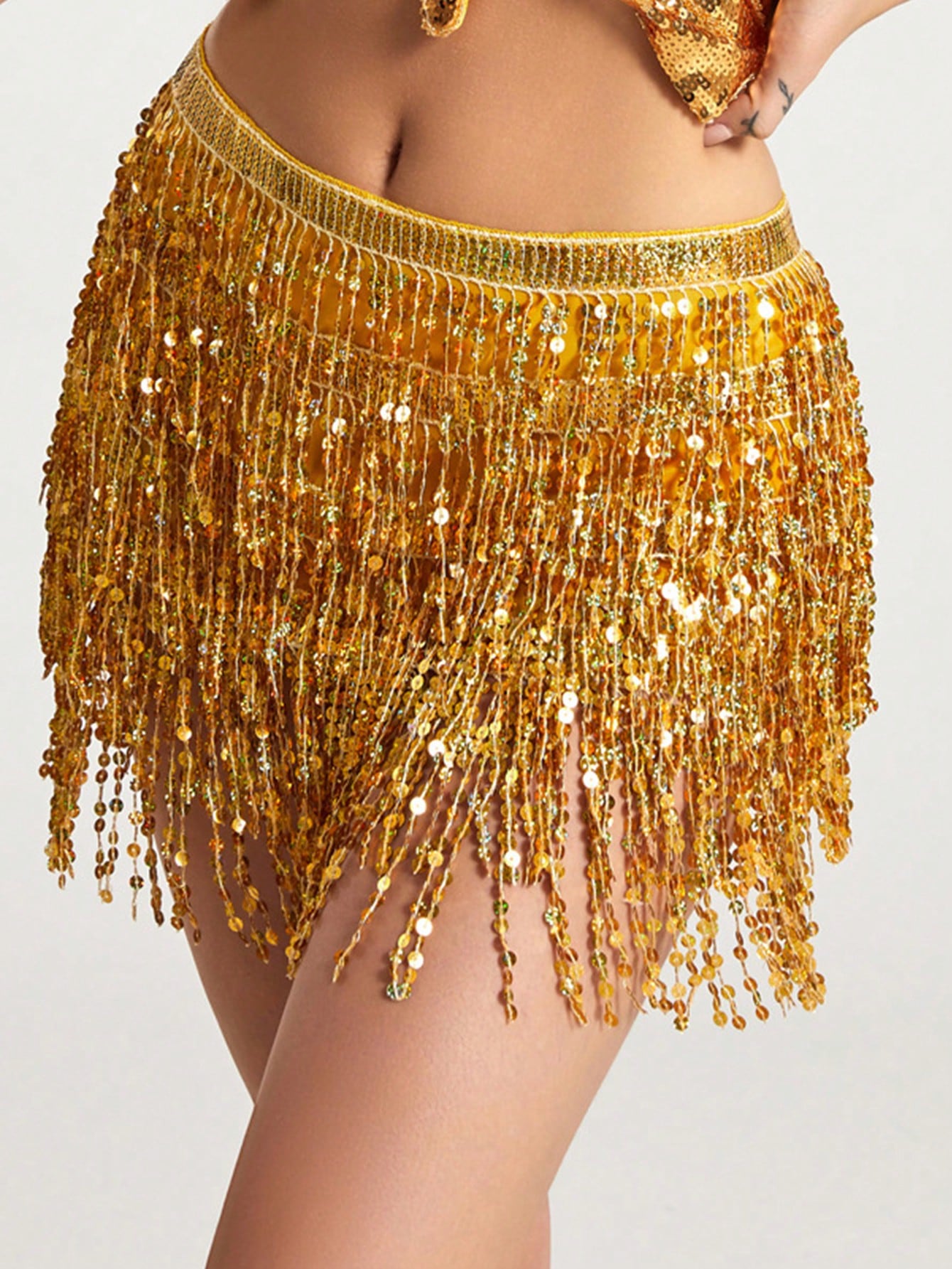 Женский костюм для танца живота, золото женский укороченный топ tiaobug с блестками и лямкой через шею для латиноамериканского танца живота