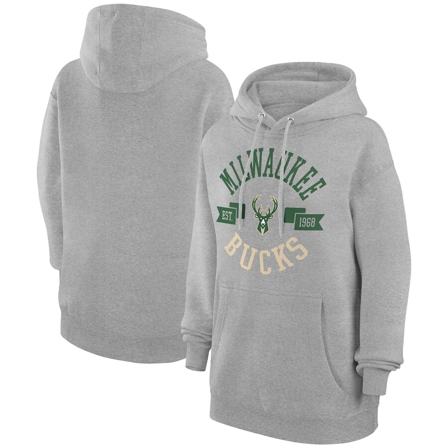

Пуловер с капюшоном G-III 4Her by Carl Banks Milwaukee Bucks, серый