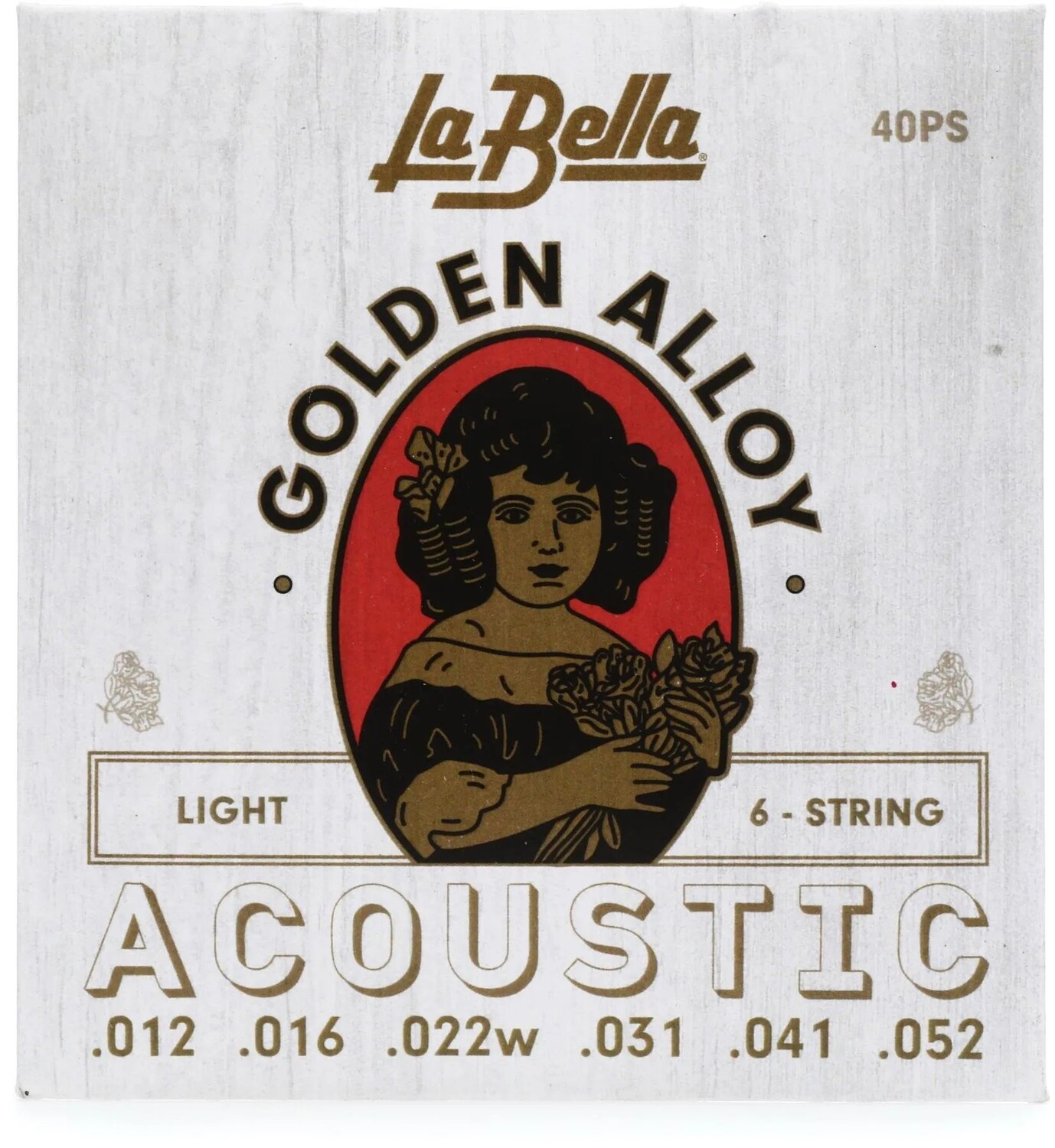 

Струны для акустической гитары La Bella 40PS из золотого сплава — .012-.052 светлые