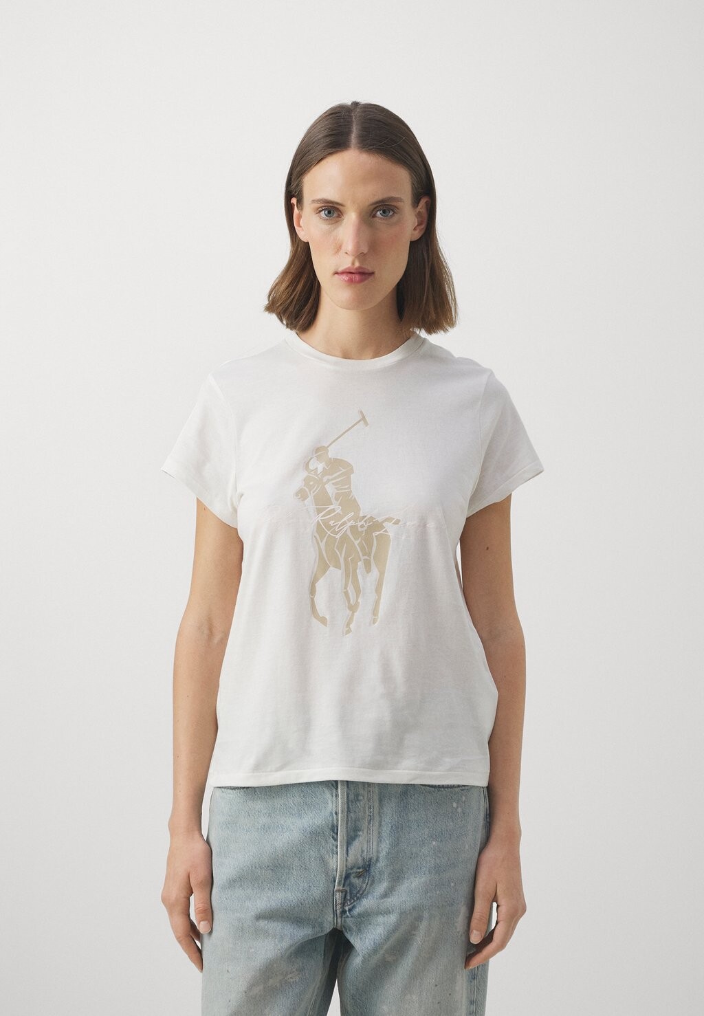 

Футболка с принтом Crewneck Logo Polo Ralph Lauren, белый