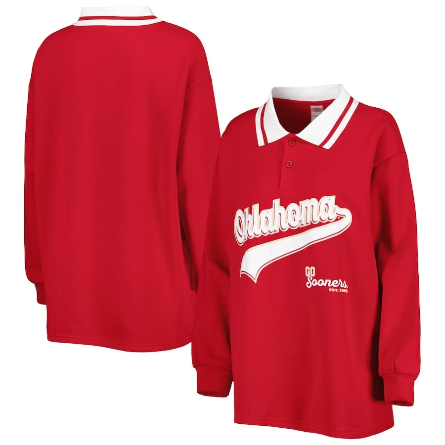 

Поло с длинным рукавом Gameday Couture Oklahoma Sooners, малиновый